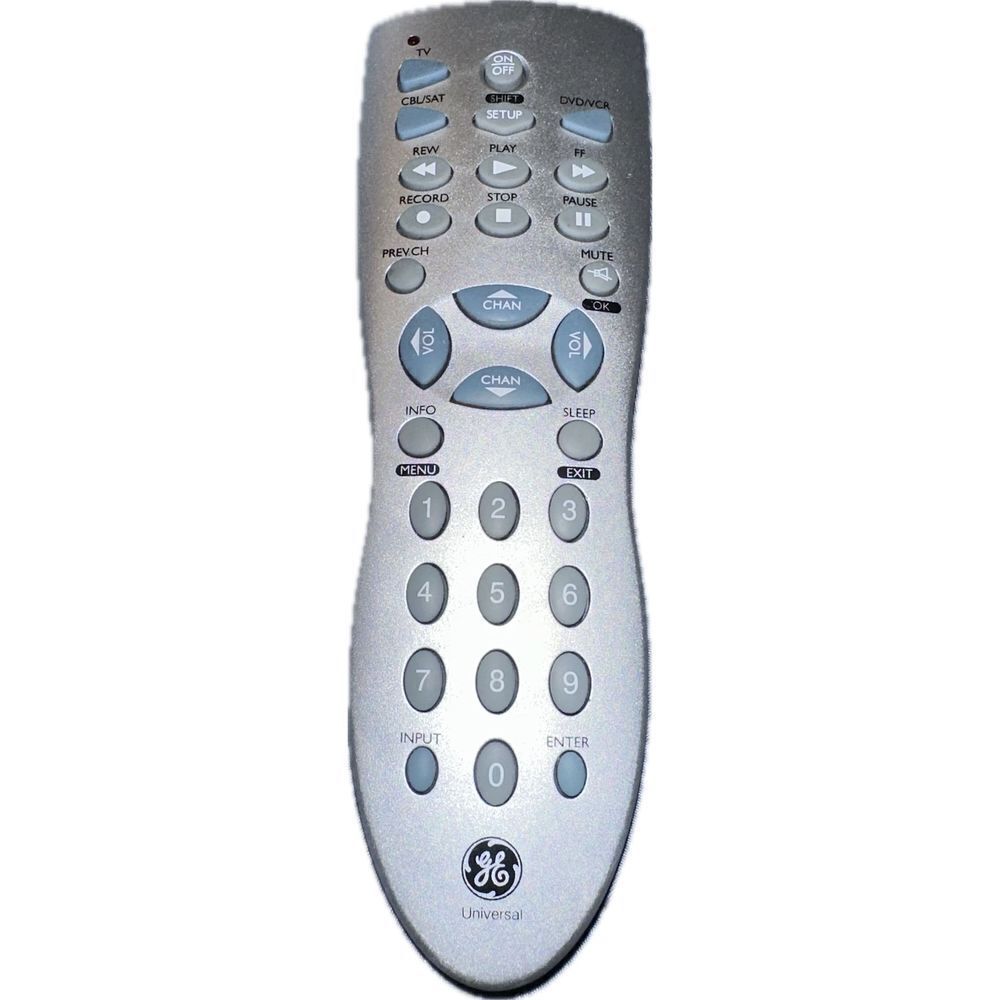GE Universal Remote Control 4 Audio / Video Devices GE Silver TV (REM-27-A)‎